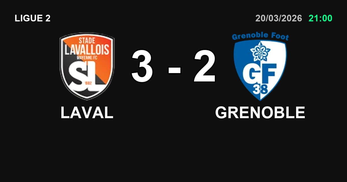 Résumé Laval bat Grenoble 3-2 dans un match de haut vol
